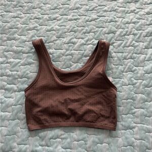Women's Brown Ribbed Bralette